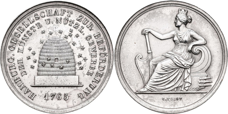 Medaillen Deutschland - Geographisch: Hamburg: Silbermedaille o.J. von G. Voigt,...
