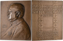 Medaillen Deutschland - Geographisch: Ludwigshafen: Bronzegussplakette 1913 von Hartig, auf das 25-jährige Jubiläum von Dr. Paul Julius, Chemiker und ...