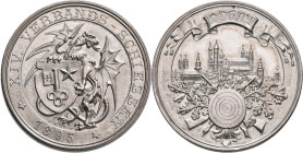 Medaillen Deutschland - Geographisch: Worms: Silbermedaille 1895, signiert A.S. ST, auf das 14. Verbandsschießen. Greif mit Stadtschild / Stadtansicht...