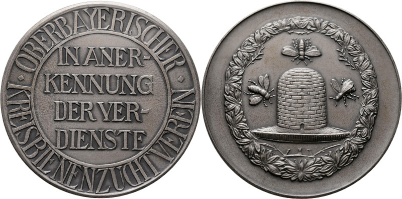 Medaillen Deutschland - Sonstige: Bienenzucht: Versilberte Bronzemedaille o. J. ...