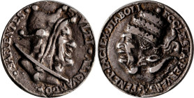 Medaillen - Religion: Reformation: Satirische Silbergussmedaille o.J., Spottmedaille auf den Naumburger Bischofsstreit von 1543, 32,6 mm, 12,5 g, klei...