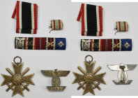 Orden & Ehrenzeichen: Drittes Reich: Spange 1939 zum EK I. Klasse 1914 (OEK 3823), Kriegsverdienstkreuz (KVK) 1939 II. Klasse mit Schwertern am Band, ...