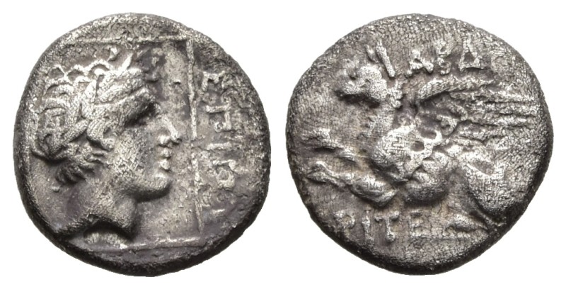 Thrace, Abdera. AR Drachm, 2.42 g 14.30 mm. Circa 336-311 BC. Unclear magistrate...