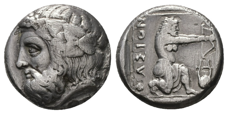 Islands off Thrace. Thasos. AR Tetradrachm, 13.53 g 23.12 mm. Circa 400-340 BC....