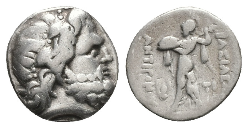 Kings of Macedon, Antigonos Gonatas. AR Drachm, 3.76 g 16.98 mm. 271-265 BC. Amp...