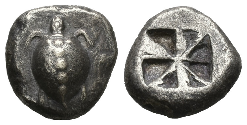 Islands Off Attica, Aegina. Circa 480-457 BC. AR Stater, 12.14 g 20.49 mm.
Obv:...