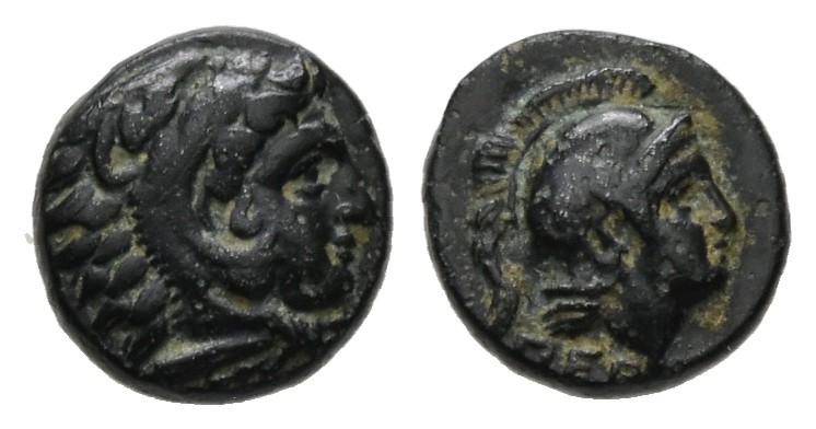 Mysia, Pergamon, Ae, 1.12 g 9.60 mm. Circa 310-282 BC.
Obv:Head of Herakles rig...