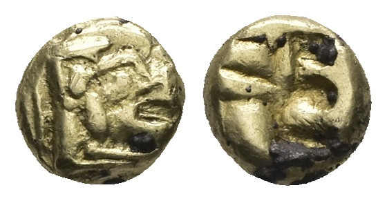 Ionia, Uncertain. Fourrèe EL Hekte, 2.03 g 10.04 mm. Circa 600-550 BC.
Obv: Fore...