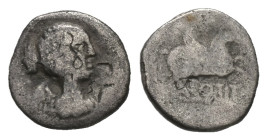 Q. Titius (?), 90 BC. AR, Quinarius. 1.62 g. 13.72 mm. Rome. 
Obv: Draped and winged bust of Victory, right.
Rev. Q [TITI]. Pegasus prancing, right. 
...