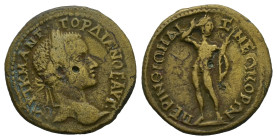 Thrace, Perinthus. Gordian III, 238-244 AD. AE. 9.31 g. 26.50 mm.
Obv: ΑΥΤ Κ Μ ANT ΓOPΔIANOC AVT. Laureate head of Gordian III, right.
Rev: ΠΕPINΘIΩN ...