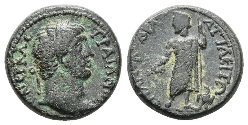 Mysia, Attaea. Trajan, AD 98-117. AE. 5.47 g. 18.85 mm.
Obv: [ΑΥΤ] ΝƐΡ ΚΑΙ ΤΡΑΙΑ...