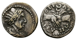 Phrygia, Amorium. Pseudo-autonomous. Uncertain reign. AE. 2.40 g. 16.14 mm.
Obv: Radiate-headed and draped bust of Helios, right.
Rev: ΑΜΟΡΙΑΝΩΝ. Clas...