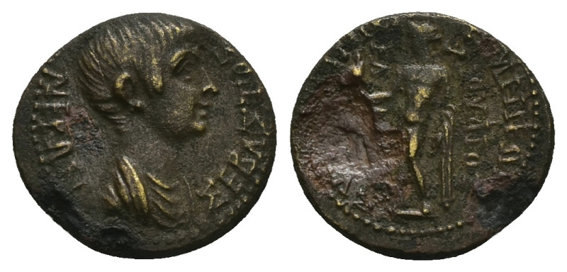 Phrygia, Eumenea. Nero, AD 54-68. AE. 3.51 g. 19.47 mm. Julius Kleon, magistrate...