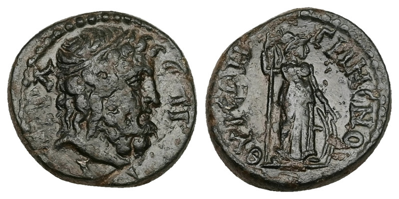 Phrygia, Grimenothyrae. Trajan, AD 98–117. AE. 4.93 g. 18.39 mm. Magistrate, Lou...