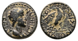 Phrygia, Sebaste. Pseudo-autonomous. Time of Nero, AD 54-68. AE. 4.18 g. 15.79 mm. Ioulios Dionysios, magistrate.
Obv: ΣΕΒΑΣΤΗΝΩΝ. Draped bust of Agri...