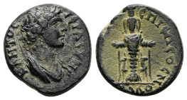 Phrygia, Tiberiopolis. Pseudo-autonomous. Time of Hadrian, AD 117-138. AE. 5.45 g. 19.37 mm.
Obv: ΙΕΡΑ ϹΥΝΚΛΗΤΟϹ. Draped bust of Senate, right.
Rev: Ε...