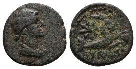 Cilicia, Augusta. Livia, AD 14-37. AE. 3.14 g. 16.35 mm.
Obv: Draped bust of Livia, right.
Rev: ΑΥΓΟΥΣΤΑΝΩΝ. Capricorn with globe, right; above, star....