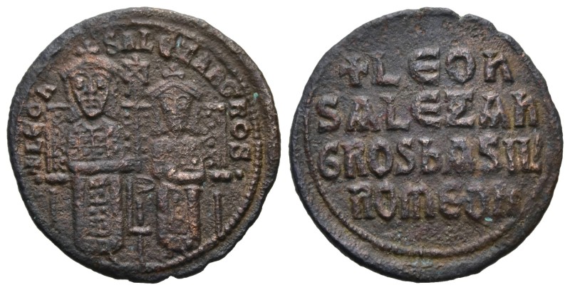 Leo VI the Wise and Alexander, AD 886-912. AE, Follis. 5.70 g. 26.29 mm. Constan...