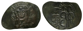 Empire of Nicaea. John III Ducas Vatatzes, AD 1222-1254. AE, Trachy. 2.05 g. 30.50 mm. Magnesia.
Obv: IC - XC. Nimbate, Christ facing.
Rev: Emperor,...
