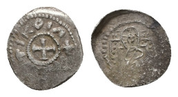 Politikon Coinage (?), C. AD 14th. Bl, Tornese. 0.56 g 11.31 mm.
Obv: IC – XC. Christ Pantokrator seated facing on throne.
Rev: +[…]TIKON. Cross patté...