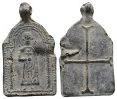 PB Middle Byzantine pendant (AD 11th–13th centuries)
A standing Saint in the arched frame; a cross on the reverse.
Weight: 8.92 g.
Diameter: 40.55 ...
