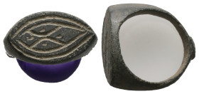 AE Medieval finger-ring (AD 12th–13th centuries)
Bronze finger-ring; flattened almond bezel.
Weight: 8.97 g.
Diameter: 18.58