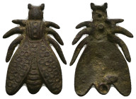 Roman bronze decorated cicada fibula brooch (c. AD 1st century)
The insect with its folded wings, is very rich in detail.
Weight: 5.22 g.
Diameter:...