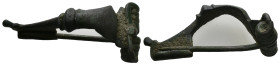 AE Roman fibula (AD 1st–3rd centuries)
A bronze fibula.
Weight: 15.15 g.
Diameter: 52.45 mm.