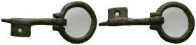 Middle Byzantine key-ring (AD 10th-11th centuries)
Copper alloy key-ring.
Weight: 23.68 g.
Diameter: 71.20 mm.