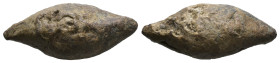 PB Greek sling bullet.
Weight: 38.34 g.
Diameter: 38.54 mm.