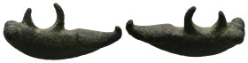 AE Roman horse-trappings in the form of a phallus (AD 2nd–3rd centuries)
Bronze horse-trappings in the form of a phallus. It’s curved in profile, wit...