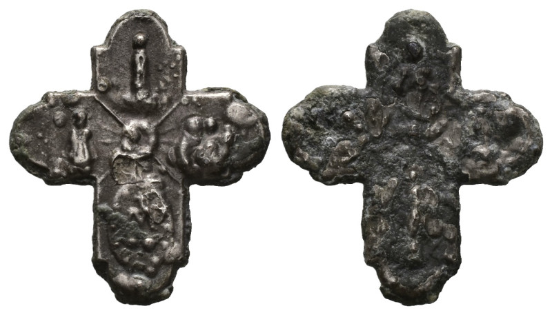 AR Middle Byzantine pendant cross reliquary (c. AD 10th–12th centuries).
Reliqu...