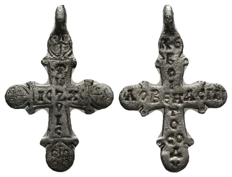 AR Middle Byzantine pendant cross (c. AD 10th–12th centuries).
Pendant cross; s...