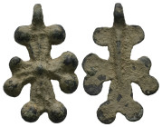 Bronze Cross Pendant. Middle Byzantine, 10thC-12thC.
Weight: 6.46 g. 
Diameter: 36.38 mm.