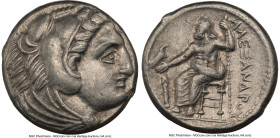 MACEDONIAN KINGDOM. Alexander III the Great (336-323 BC). AR tetradrachm (25mm, 17.20 gm, 4h). NGC Choice XF 4/5 - 3/5, light marks, flan flaw, die sh...