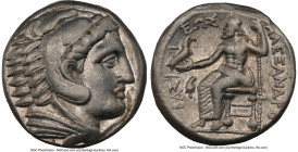 MACEDONIAN KINGDOM. Alexander III the Great (336-323 BC). AR tetradrachm (24mm, 17.26 gm, 10h). NGC XF 4/5 - 5/5. Early posthumous issue of Amphipolis...