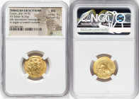 SCYTHIA. Geto-Dacians. Coson (ca. after 54 BC). AV stater (19mm, 8.36 gm, 12h). NGC MS 5/5 - 4/5. Ca. 44-42 BC. Roman consul (L. Junius Brutus) walkin...