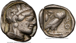 ATTICA. Athens. Ca. 440-404 BC. AR tetradrachm (25m, 16.98 gm, 9h). NGC Choice Fine 4/5 - 2/5, test cut. Mid-mass coinage issue. Head of Athena right,...