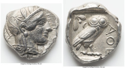 ATTICA. Athens. Ca. 440-404 BC. AR tetradrachm (25mm, 17.13 gm, 3h). XF. Mid-mass coinage issue. Head of Athena right, wearing earring, necklace, and ...