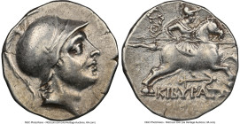 PHRYGIA. Cibyra. Ca. 2nd-1st Centuries BC. AR drachm (16mm, 11h). NGC XF, die shift. Head of Cibyras in crested Attic helmet right / ΚΙΒΥΡΑΤΩΝ, Cibyra...