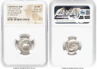 PAMPHYLIA. Side. Ca. 5th century BC. AR stater (21mm, 10.27 gm, 9h). NGC Choice XF 4/5 - 5/5. Ca. 430-400 BC. Pomegranate; guilloche beaded border / H...
