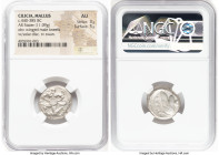 CILICIA. Mallus. Ca. 440-385 BC. AR stater (20mm, 11.09 gm, 9h). NGC AU 3/5 - 5/5. Bearded male in kneeling-running stance left, winged, with solar di...