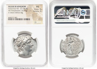 SELEUCID KINGDOM. Antiochus VIII Epiphanes (121-96 BC). AR tetradrachm (28mm, 16.67 gm, 12h). NGC AU 5/5 - 4/5. Antioch on the Orontes, ca. 112-111/10...