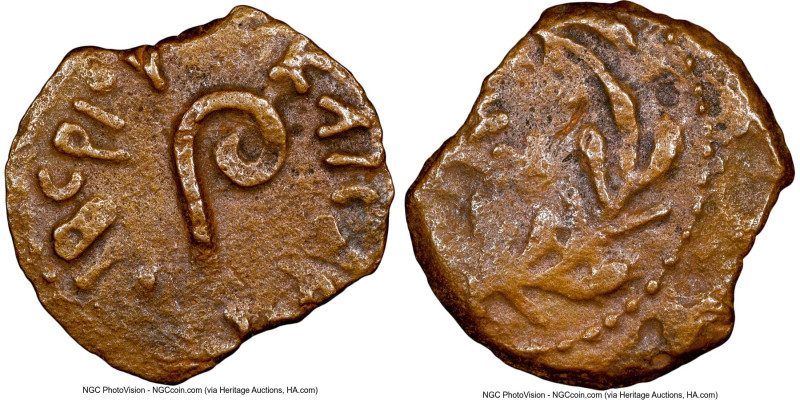 JUDAEA. Roman Procurators. Pontius Pilate (AD 26-36). AE prutah (15mm, 10h). NGC...