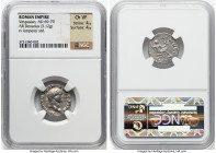 Vespasian (AD 69-79). AR denarius (19mm, 3.12 gm, 5h). NGC Choice VF 4/5 - 4/5. Rome, AD 74. IMP CAESAR-VESPASIANVS AVG, laureate head of Vespasian ri...