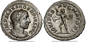 Severus Alexander (AD 222-235). AR denarius (20mm, 12h). NGC Choice AU. Rome, ca. AD 231-235. IMP ALEXAN-DER PIVS AVG, laureate, draped bust of Severu...