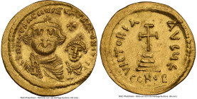 Heraclius and Heraclius Constantine (AD 613-641). AV solidus (20mm, 4.47 gm, 7h). NGC MS 4/5 - 3/5. Constantinople, 5th officina, ca. AD 616-625. dd N...