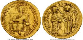 Romanus III Argyrus (AD 1028-1034). AV histamenon nomisma (25mm, 4.37 gm, 5h). NGC Choice VF 5/5 - 4/5. Constantinople. +IhS XIS RЄX-RЄϚNANTInm, Chris...