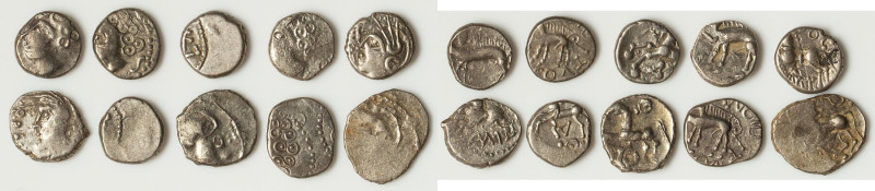 ANCIENT LOTS. Celtic. Gaul. Ca. mid 1st century BC. Lot of ten (10) AR quinarii....
