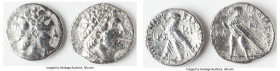 ANCIENT LOTS. Greek. Ptolemaic Kingdom. Lot of two (2) AR tetradrachms. VF, polished. Two AR tetradrachms, different rulers and types. Total of two (2...